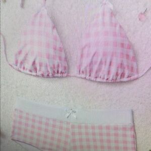 Pink Gingham Bikini Set